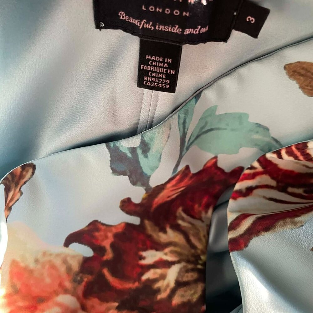 Ted Baker London Light Blue Floral Fit-and-Flare Dress - Picture 7 of 7